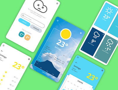 Weather app concept app color design logo minimal ui vector