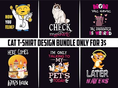 Cat tshirt design bundle