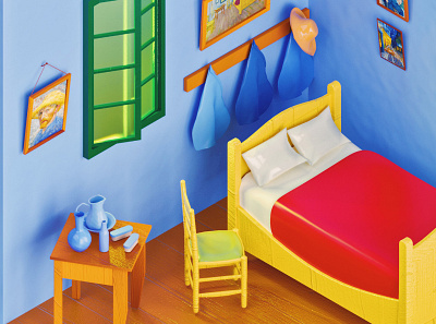 Van Gogh’s Bedroom In Arles design illustration ui vector web