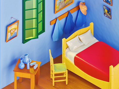 Van Gogh’s Bedroom In Arles design illustration ui vector web