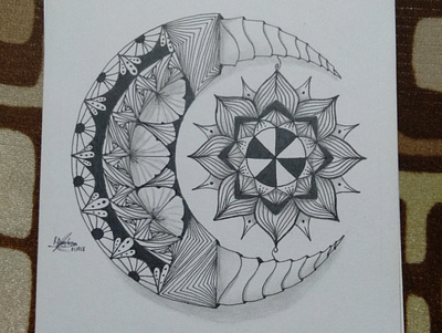 Hand-drawn Moon Mandala artph design mandala mandalaart moon tattoo zentangle