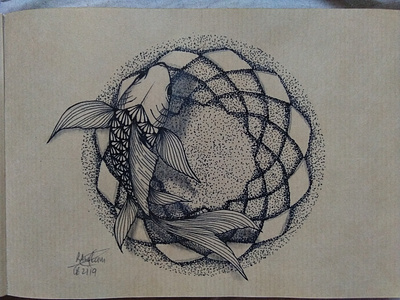 Koi Drawing artph hand drawn koi koi fish mandala tattoo