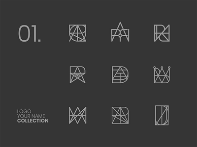 Logo Your Name Collection 1.0 branding collection design graphic design logo logo nama minimalism monogram name vector your name