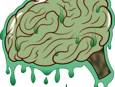 brain matter sticker art brains design digital illustration digital painting digitalart drawing green illustration slime stickers vector