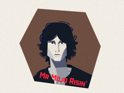 Mr. Mojo Risin' character doors face morrison music polygomal poster print retro rock star vector