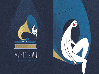 Music Soul cubism illustration jazz music poster print retro screenprint soul texture vector