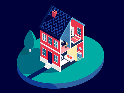 House building house illustration isometric vector