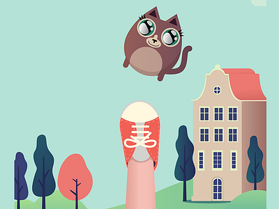 cat background cat cute design game house illustration ios leg tappy toes vector
