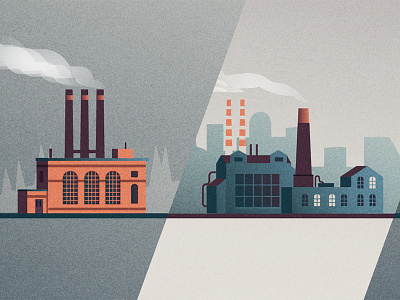 Industrial revolution factory illustration industrial industry retro vector web