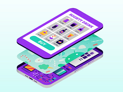 How Android Works android illustration vector design firmware isometric material phone software ui ux
