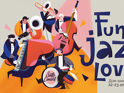 Funk Jazz Love concert funk illustration jazz love music piano poster