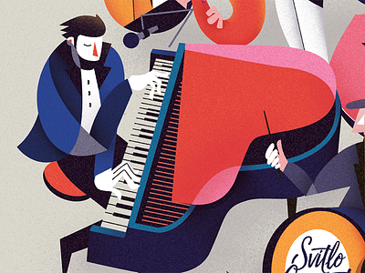 Pianoman illustration jazz music piano