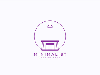 Minimalist interior logo design brand identity branding design desk graphic design illustration interior design logo line art logo logo logo identity minimalist logo modern logo simple logo vector