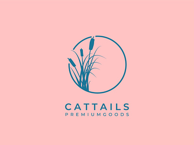 Cattails grass logo vector illustration design adventure logo design badge brand identity branding business card design design graphic design illustration logo logo identity minimal modern nature logo design simple social media kit design typha vector