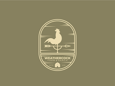 Weathercock vane logo vector illustration design, ranch farm badge barn brand identity branding design farm graphic design icon illustration logo logo designer logo identity modern ranch rooster simple symbol vector weathercock