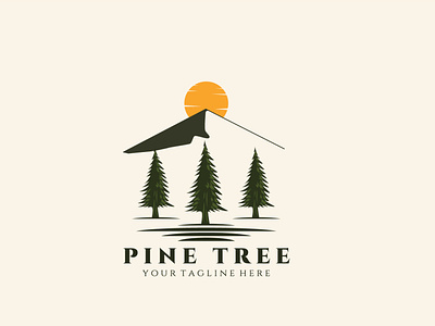 adventure, mountain, pine tree logo vector illustration