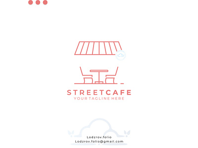 canopy cafe terrace cafe line vector logo