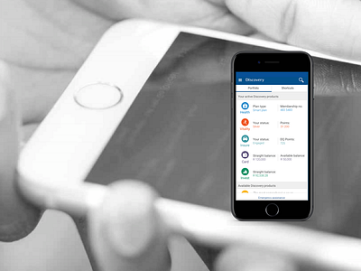 Discovery Limited Smart Plan app design interface medical aim mobile product ui ux