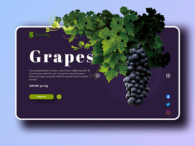 Fruit Shop web page concept branding clean clean ui concept daily ui design fruits grapes graphic design landing page ui ui design ux uxui web webdesign