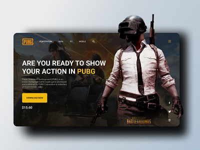 Pubg Game UI Concept - Landing Page branding clean clean ui concept daily ui design game game design graphic design landing page pubg ui ui design ux uxui web web design