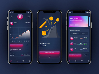 Crypto wallet app design💲 app branding clean ui concept crypto crypto wallet daily ui design graphic design mobile mobile app design mobile ui trend ui ui design ux uxui