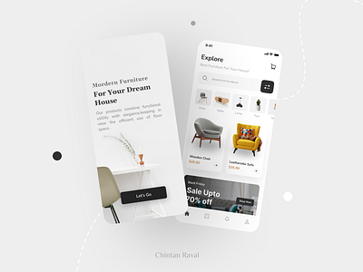 Furniture App UI Design app branding clean ui concept daily ui design flat furniture graphic design illustration minimal mobile app morden ui ux vector