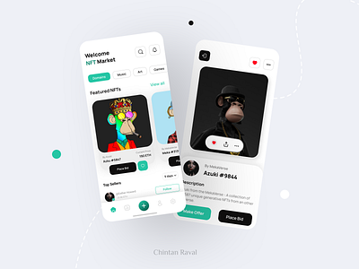 NFT Marketplace - Mobile App UI Design