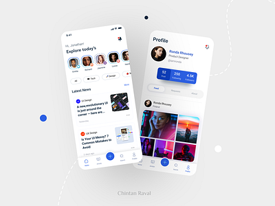 User Profiles Consept - News App UI Design