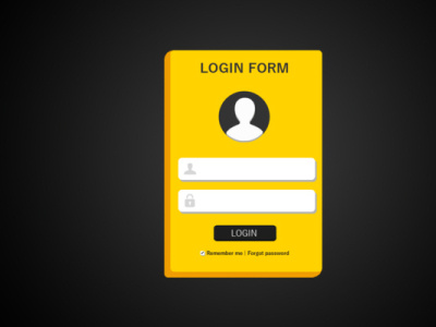 yellow login form