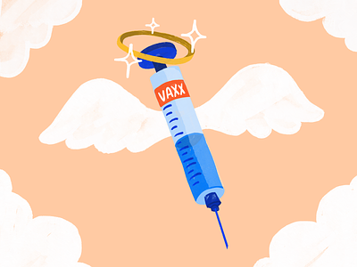 ~Vaccine from heaven~ 2021 coronavirus covid19 health healthcare help illustration portland procreate syringe texture vaccinated vaccine