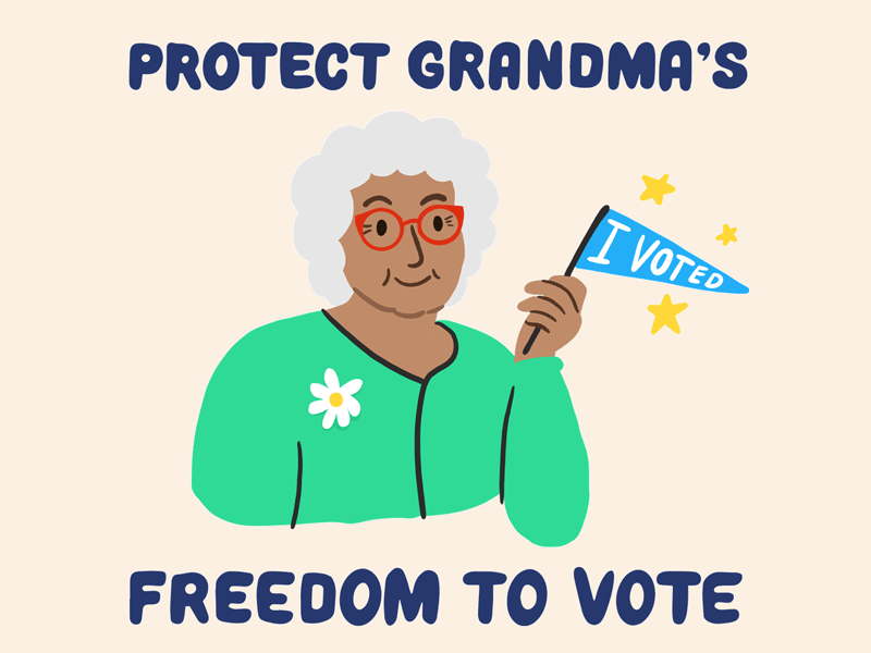 Protect Grandma's Voting Rights! gif go vote grandma granny hand lettering illustration illustrator into action procreate type vote voting rights