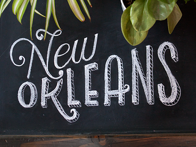 New Orleans chalk lettering