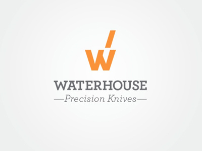 Waterhouse Precision Knives identity knife knives logo negativespace orange space