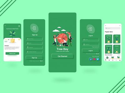 Tree Bay app app design app ui app ui ux design illustration minimal mobile app design mobile app ui mobile ui ui ux