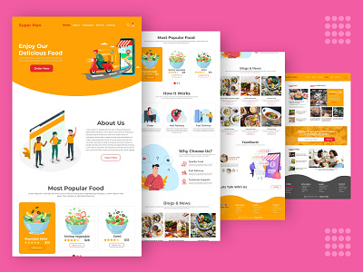 Super Man Food Deliver design home page ui homepage landing page landing page design landing page ui modern design ux website design website design ui