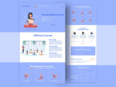 Young Mind clean design home page ui landing page design landing page ui landingpage modern design nemorphism ui ui design ux website builder website design website ui design