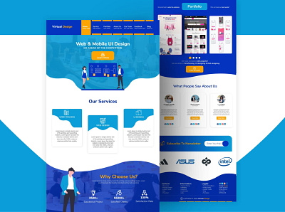 Virtual Design home page landing page landing page design ui design ui ux design ui ux web website design