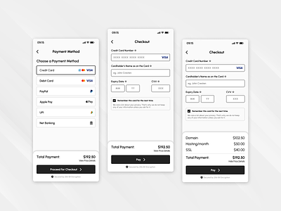Credit Card & Payment Checkout UI Design