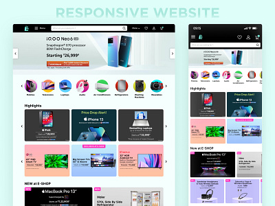 E-Shop - E-commerce Website Design (Responsive Web)