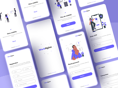 WorkNgine - Mobile App app design mobile ui ux