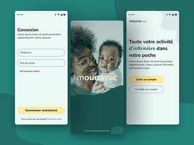 Login Medical app - Mounavac app login medical app mobile onboarding ui ux