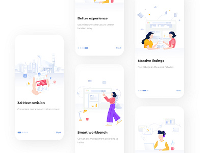 Guide pages app branding design illustration typography ui website