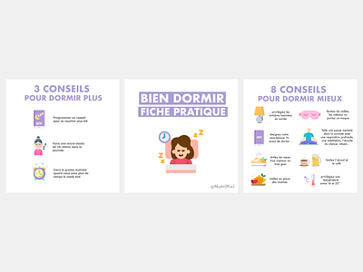 Fiche pratique pour bien dormir branding care guideline illustration nice playful simple sleep ui