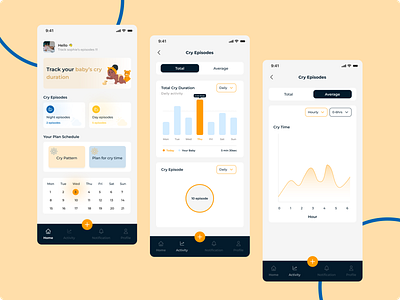Baby Cry Tracker Mobile App mobile app product design ui ux