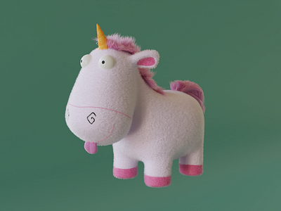 Despicable Me Unicorn Plushie 3d 3d blender 3d model blender cycles cycles rendering design despicable me digitalart fluffy modelling 3d particles plushie unicorn