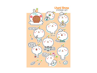 Usagi House sticker set