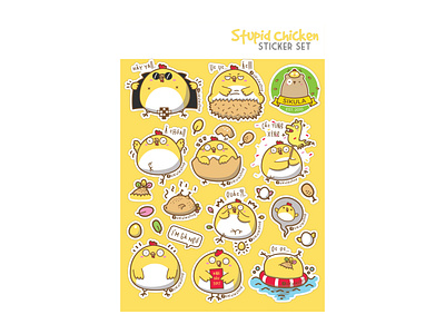 Stupid chicken Sticker set