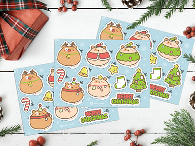 Merry Christmas sticker set