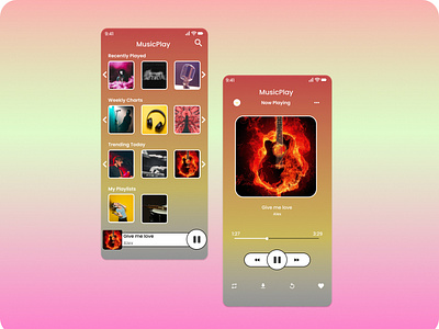 Music Player app branding design figma minimal music music app music player ui