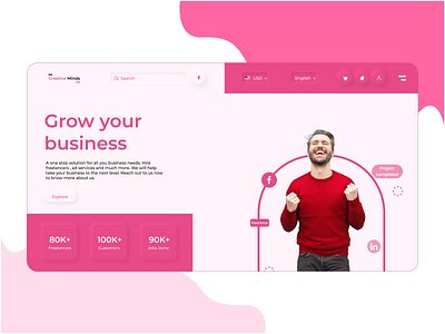 Landing page design advertising branding business design figma freelance freelancer job job board jobs landing page landing page design landingpage marketing minimal ui web web design